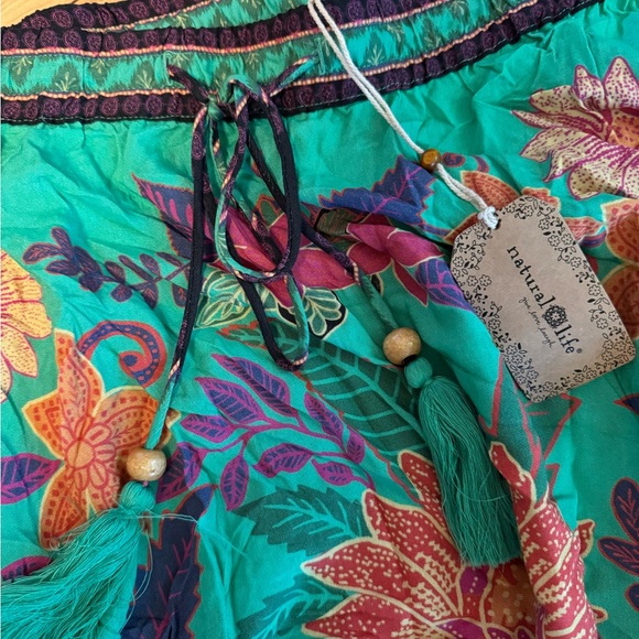 Natural Life Teal and Purple Floral Skirt - Picture 2 of 2